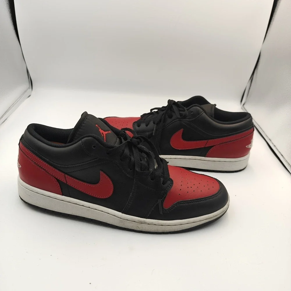 Nike Air Jordan 1 Low Bred Black Varsity Red White AJ1 553558-067 US Men's 12